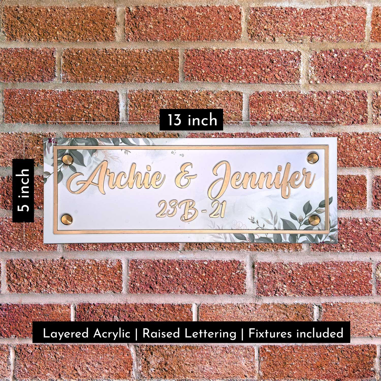 Archie Jennifer - Acrylic Name Plate with Raised Lettering - Housenama