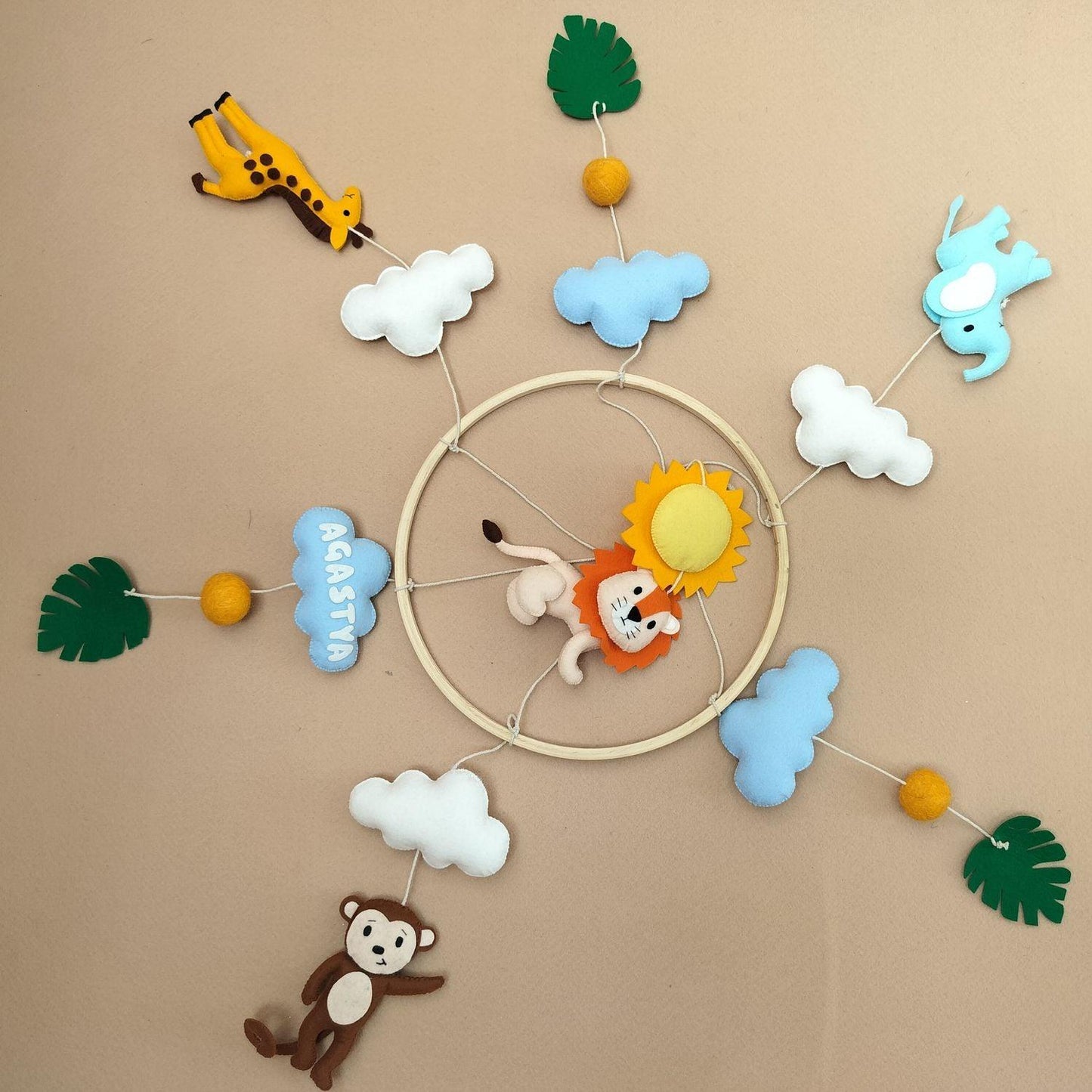 Animal Safari - Personalised Cot Mobile for Babies