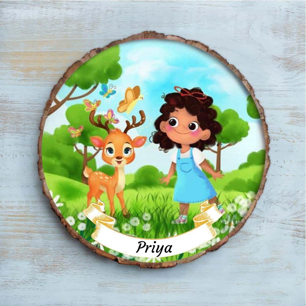 Photo Caricature Nameplate - Childhood - Bambi & I