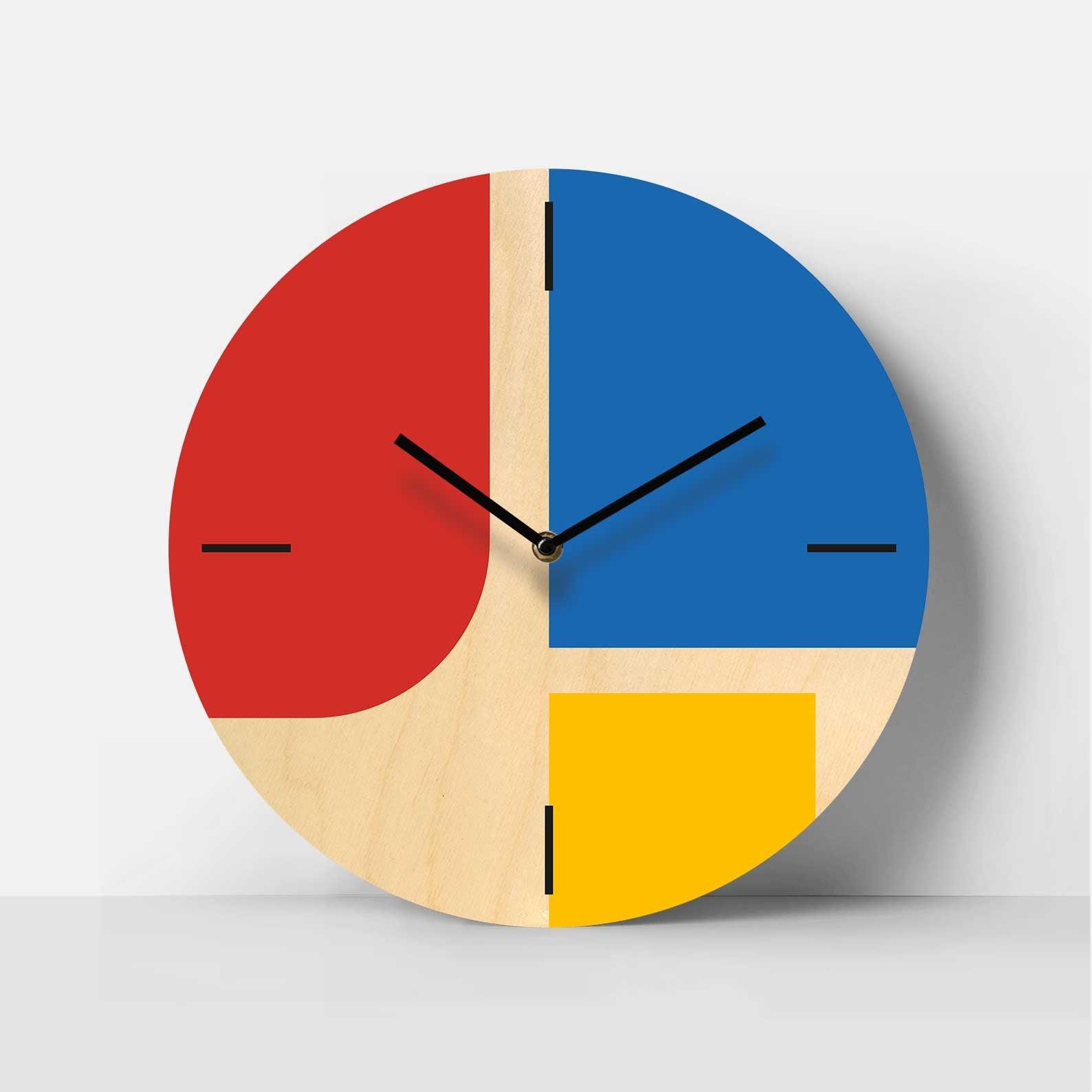 Square Bahaus Clock Bauhaus Beat Birch Clock – Housenama