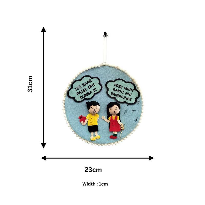 Bhai vs Behen - Felt Rakhi Wall Hanging