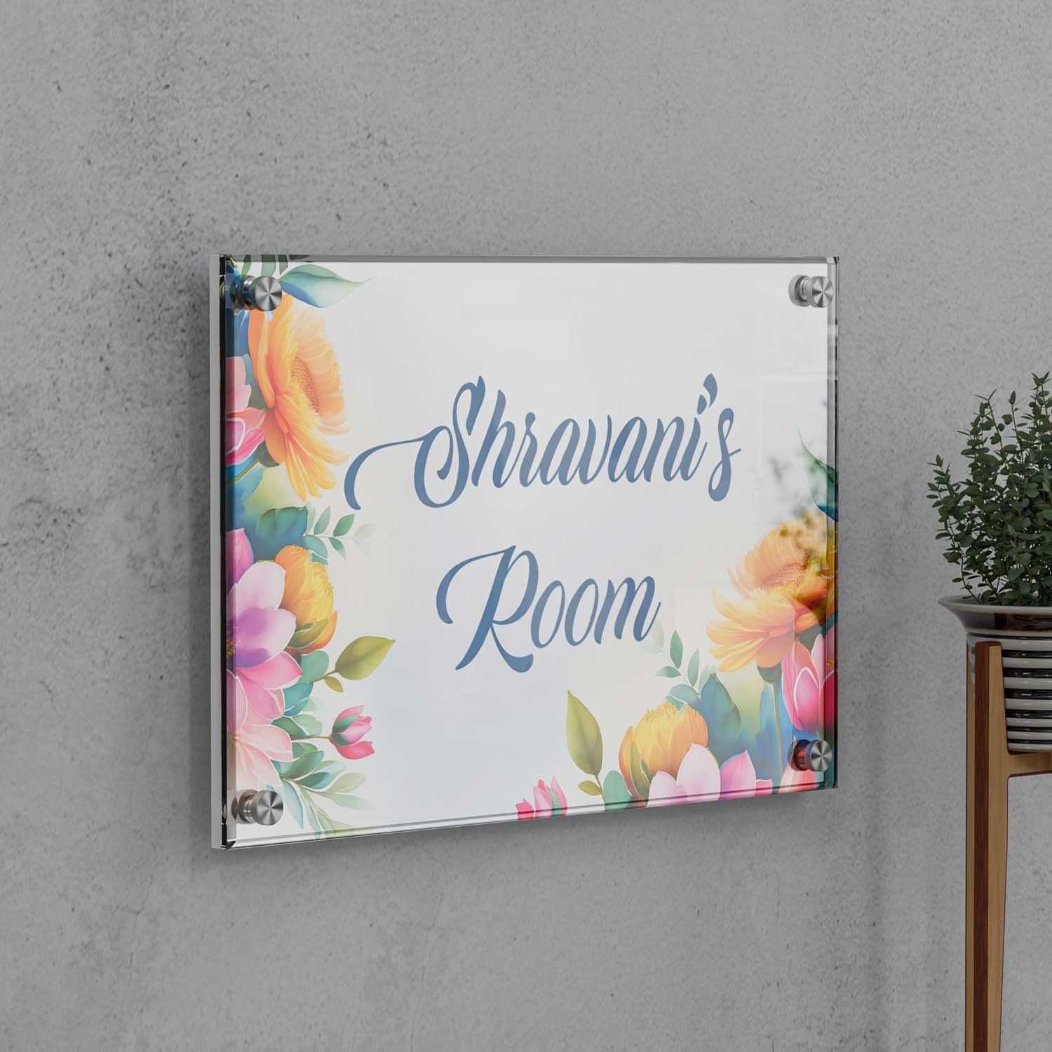 Blossom Haven - Acrylic Name Plate - Housenama