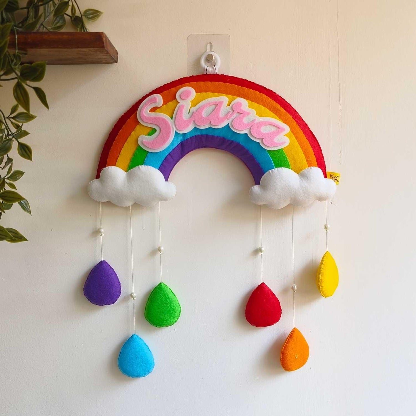 Bright Rainbow Felt Name Plate