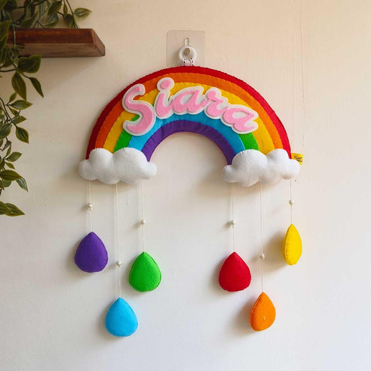 Bright Rainbow Felt Name Plate