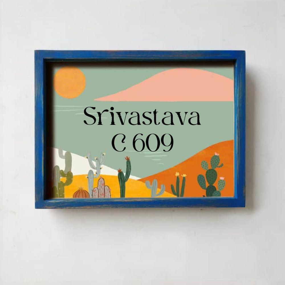 Cacti - Handcrafted Framed Nameplate