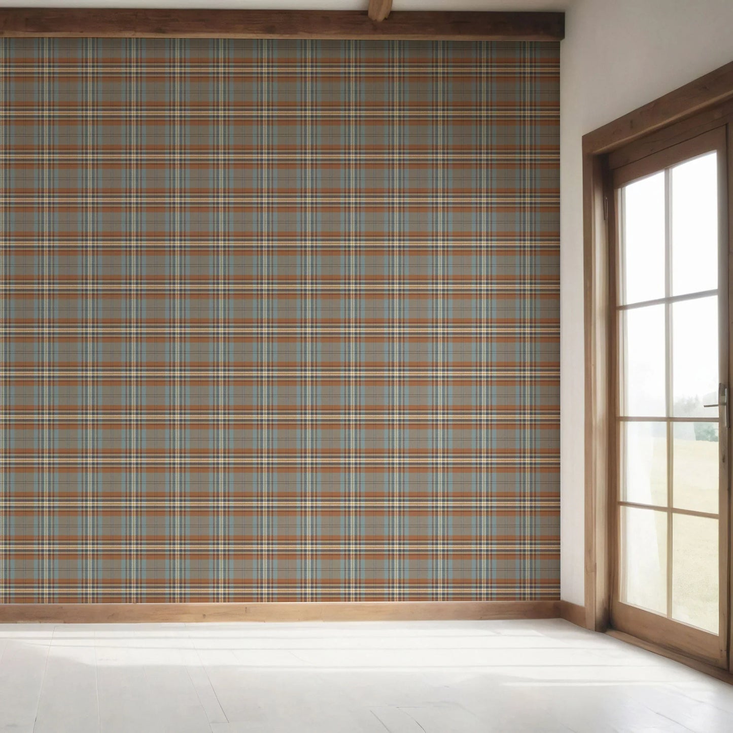 Carrington Weave Wallpaper - Mistbound Check
