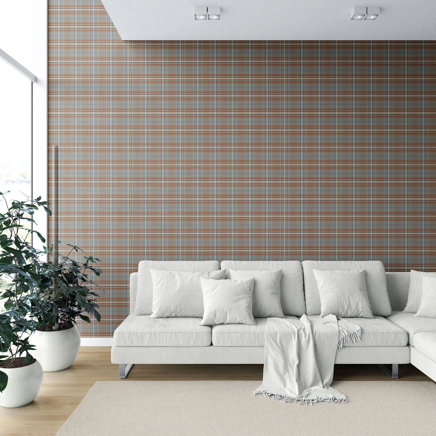 Carrington Weave Wallpaper - Mistbound Check