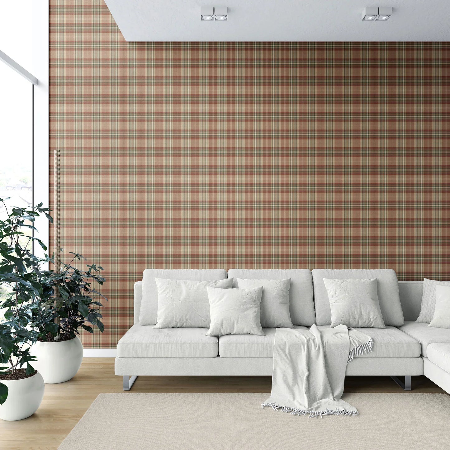 Carrington Weave Wallpaper - Saddle Tweed