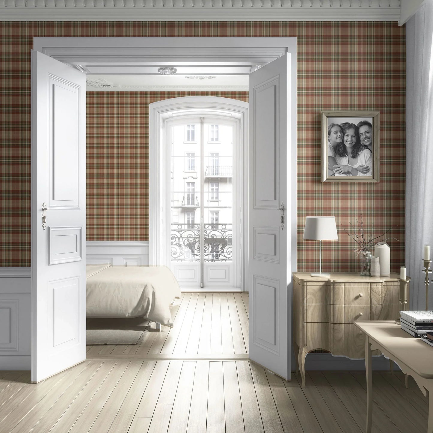 Carrington Weave Wallpaper - Saddle Tweed