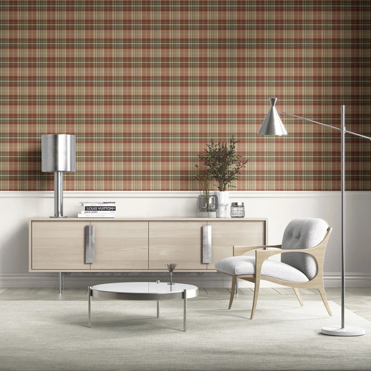 Carrington Weave Wallpaper - Saddle Tweed