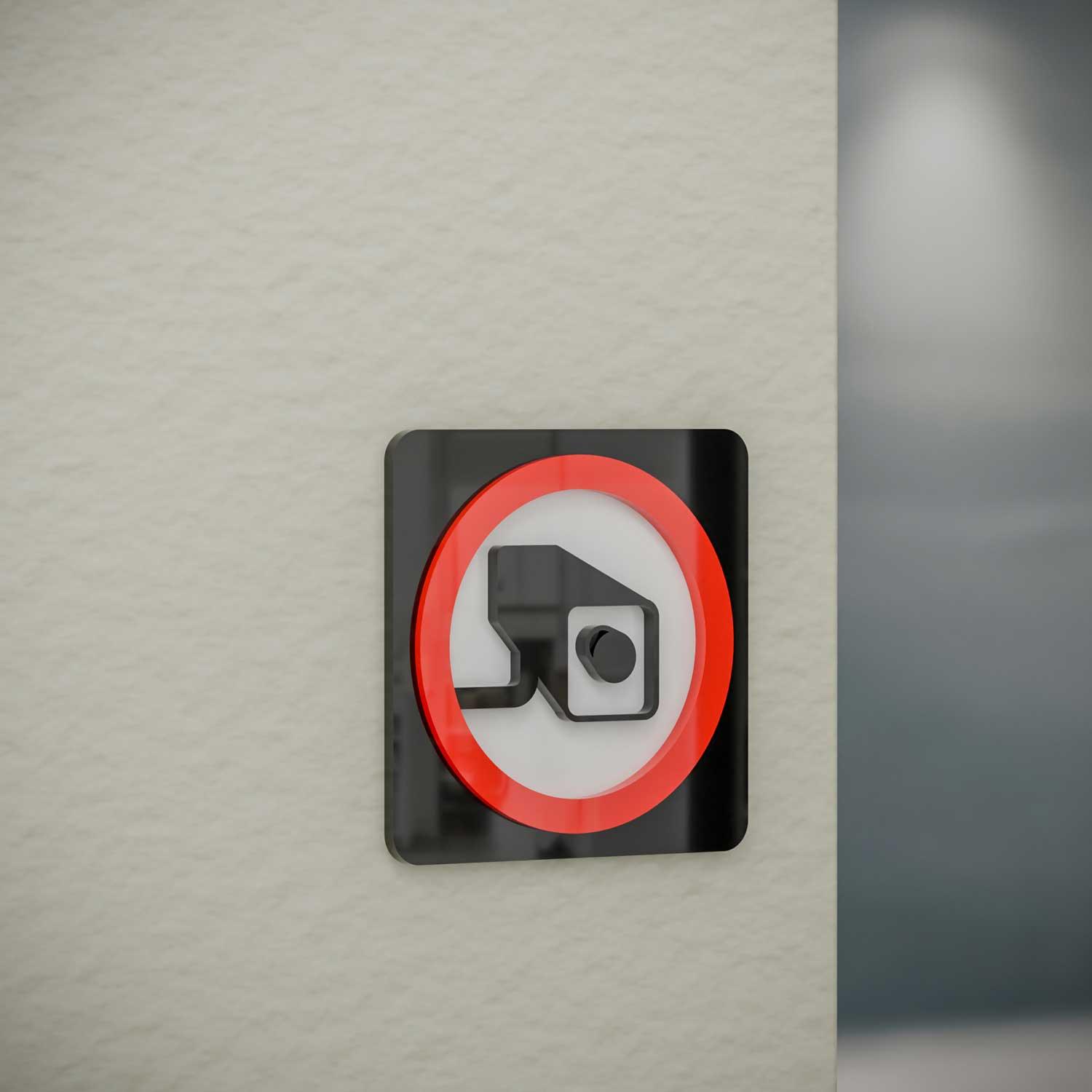 CCTV Surveillance - Layered 3D Prohibition Sign - Housenama