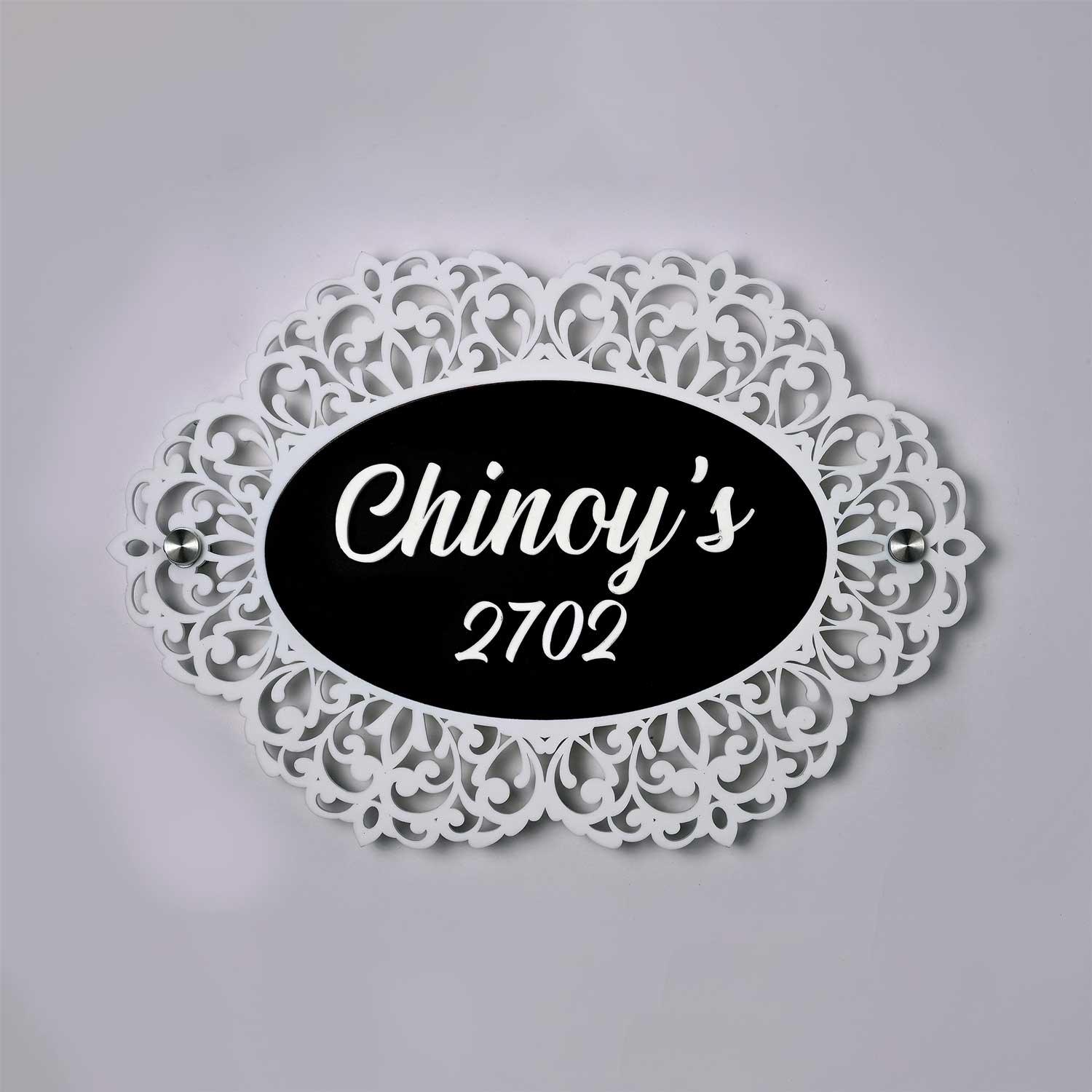 Chinoy's - Acrylic Name Plate with Raised Lettering - Housenama