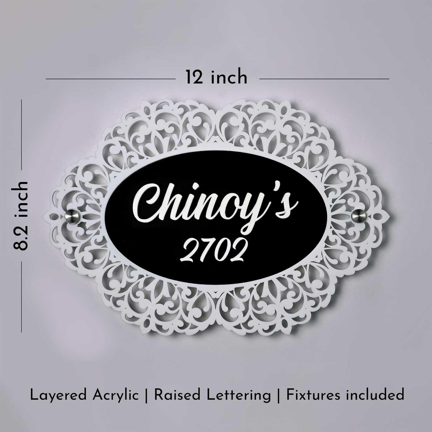 Chinoy's - Acrylic Name Plate with Raised Lettering - Housenama