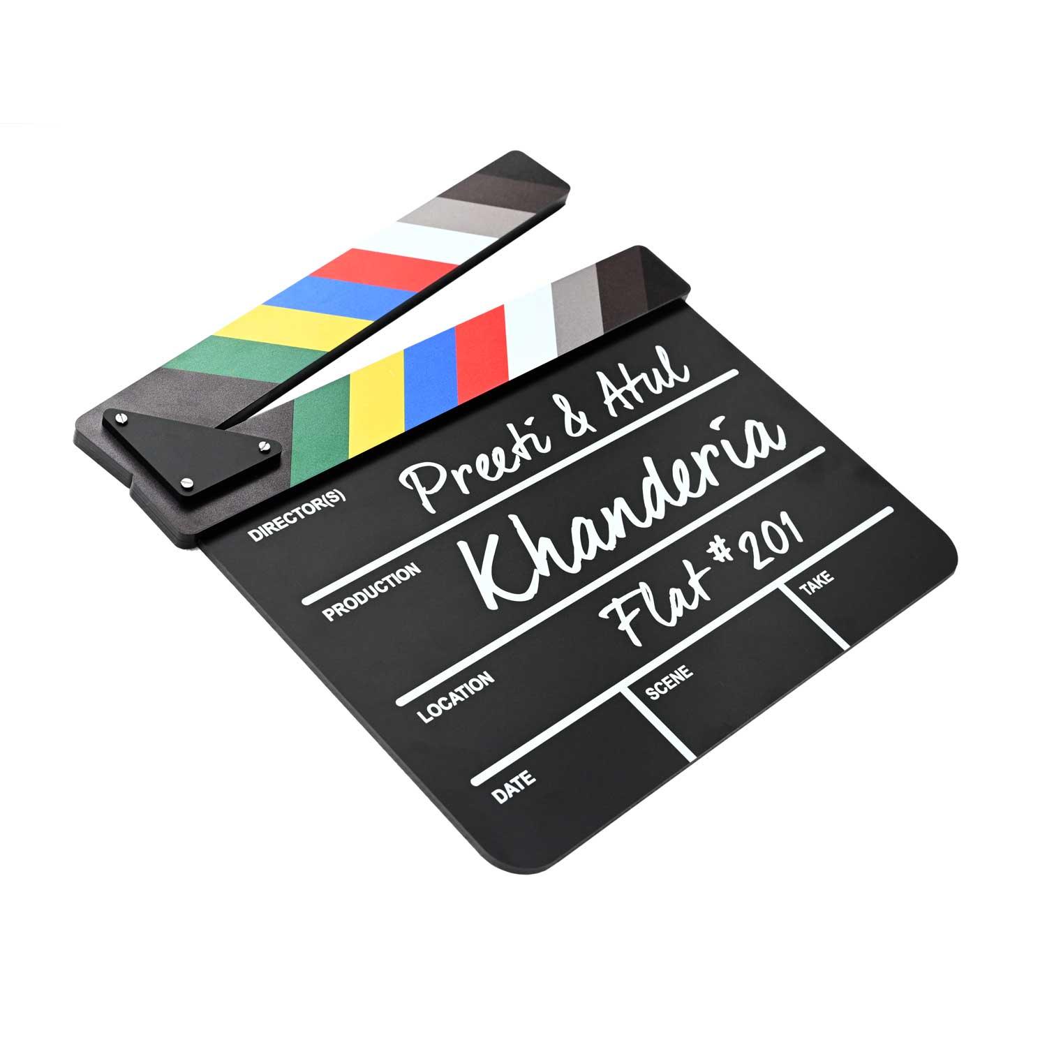 Clapperboard Name Plate for Movie Buffs - Housenama