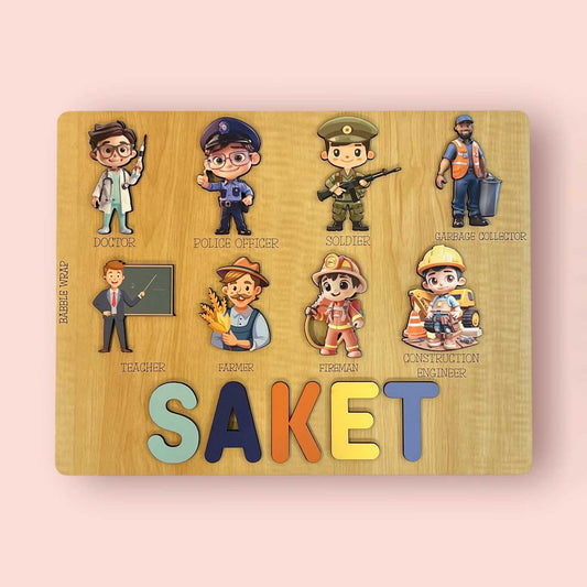 Personalised Wooden Name Puzzle - Community Helpers