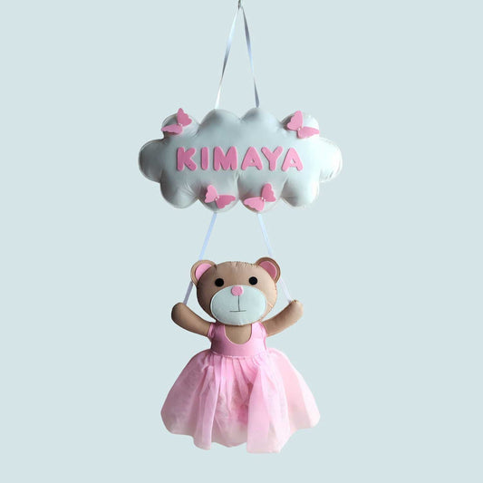 Teddy Doll Cloud-themed Name Plate for Children