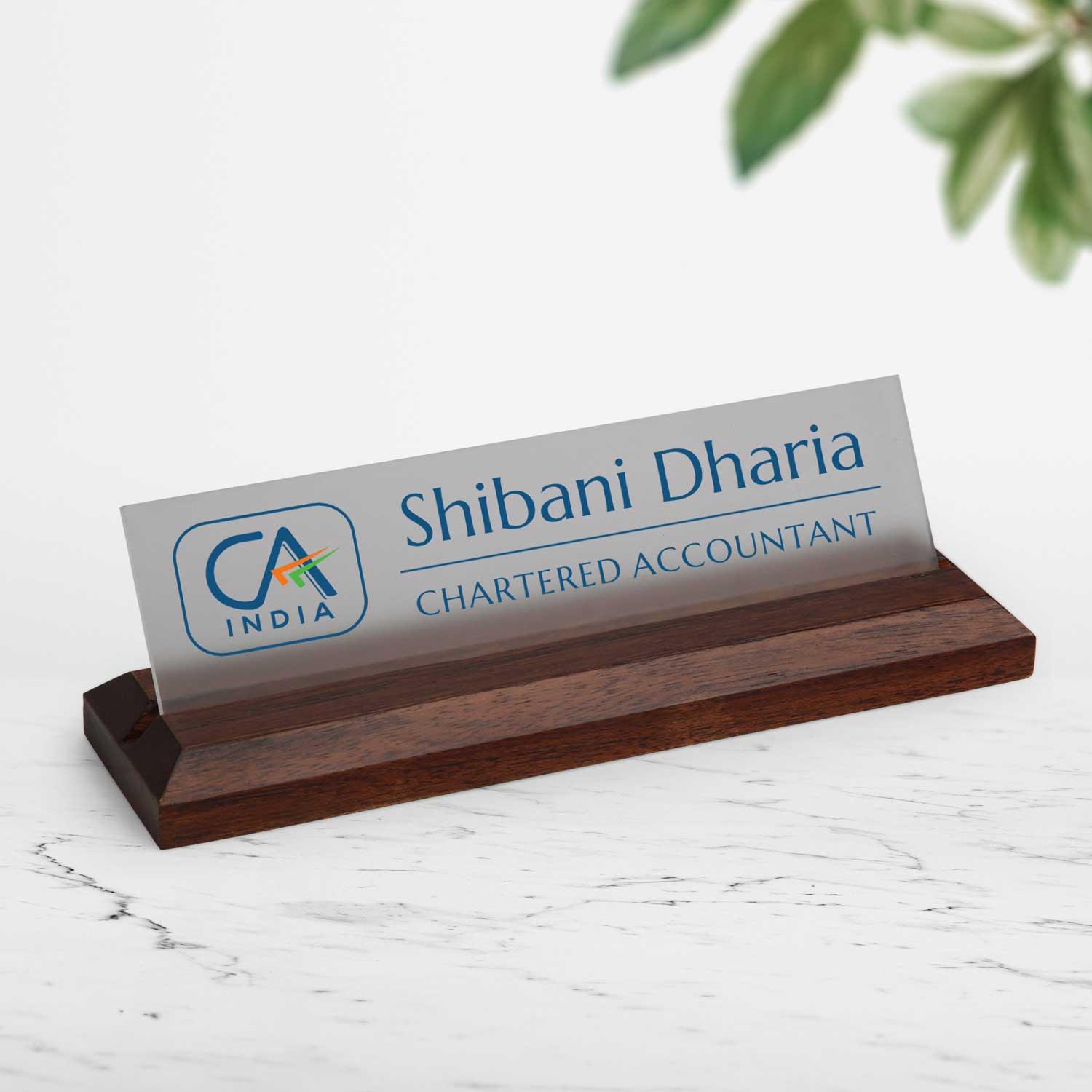 Excelus Office Desk Name Plate - Chartered Accountant (CA) - Housenama