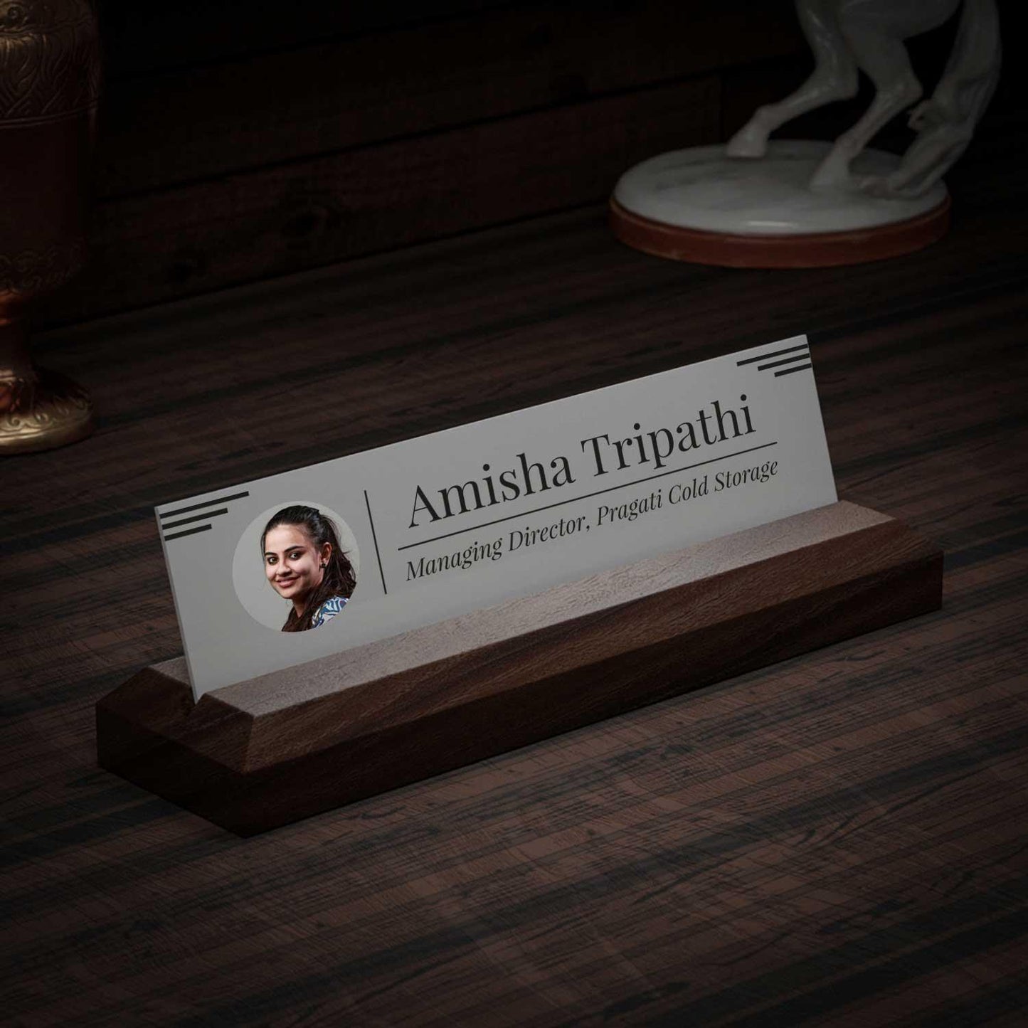 Excelus Office Desk Name Plate with Photo