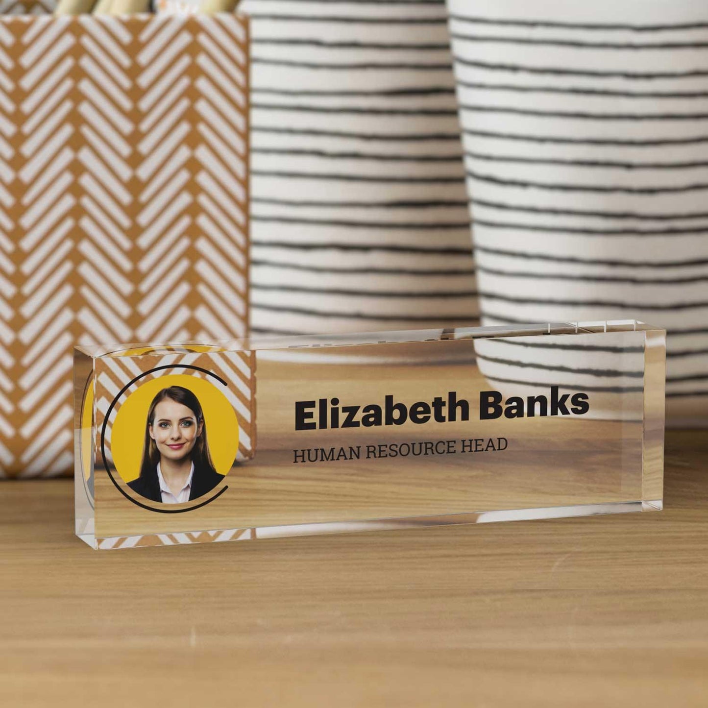 Focus - Acrylic Desk Name Plate with Photo