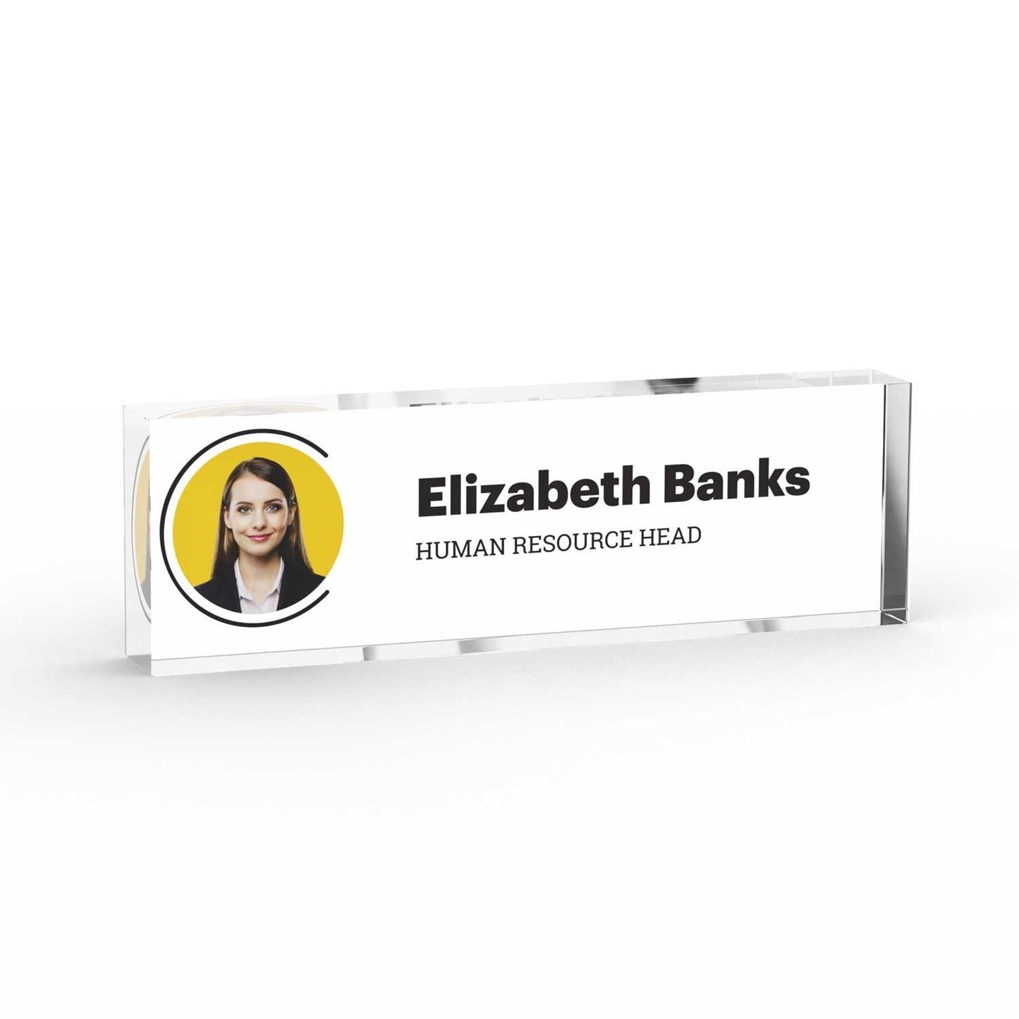 Focus - Acrylic Desk Name Plate with Photo