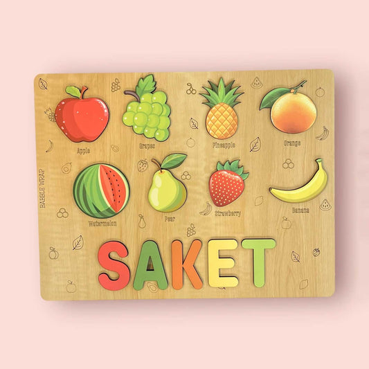Personalised Wooden Name Puzzle - Fruits