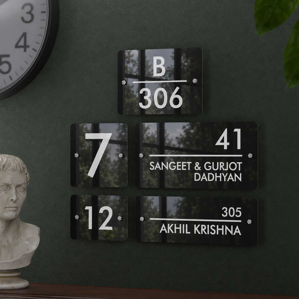 Futura (Glossy Black) - Contemporary House Number/Name Sign