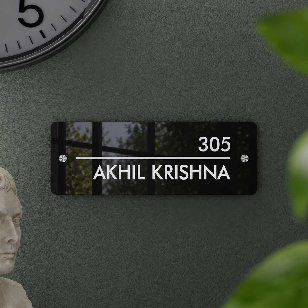 Futura (Glossy Black) - Contemporary House Number/Name Sign