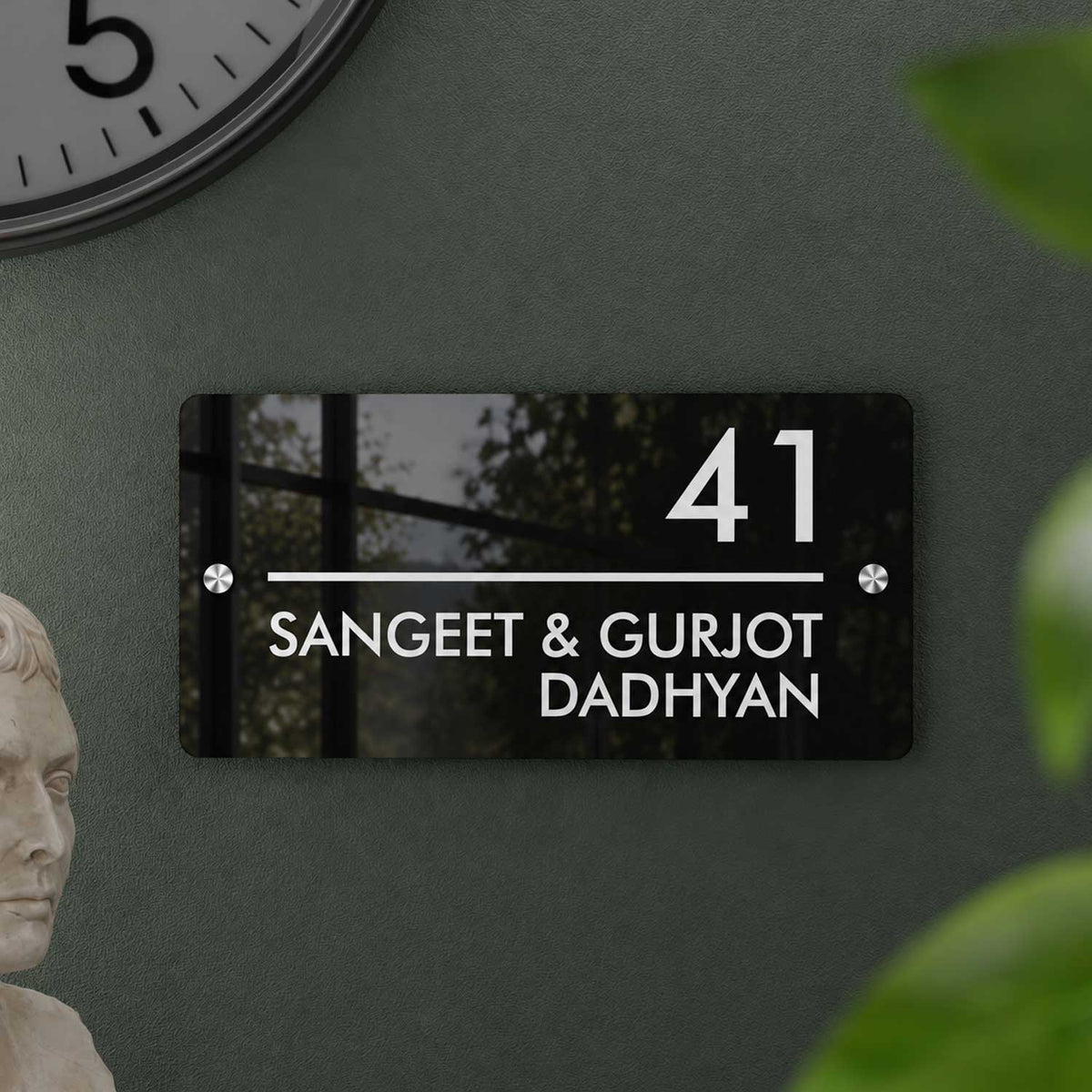 Futura (Glossy Black) - Contemporary House Number/Name Sign