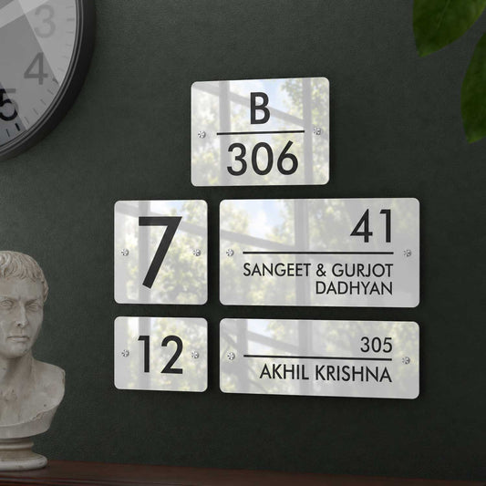 Futura (Glossy White) - Contemporary House Number/Name Sign