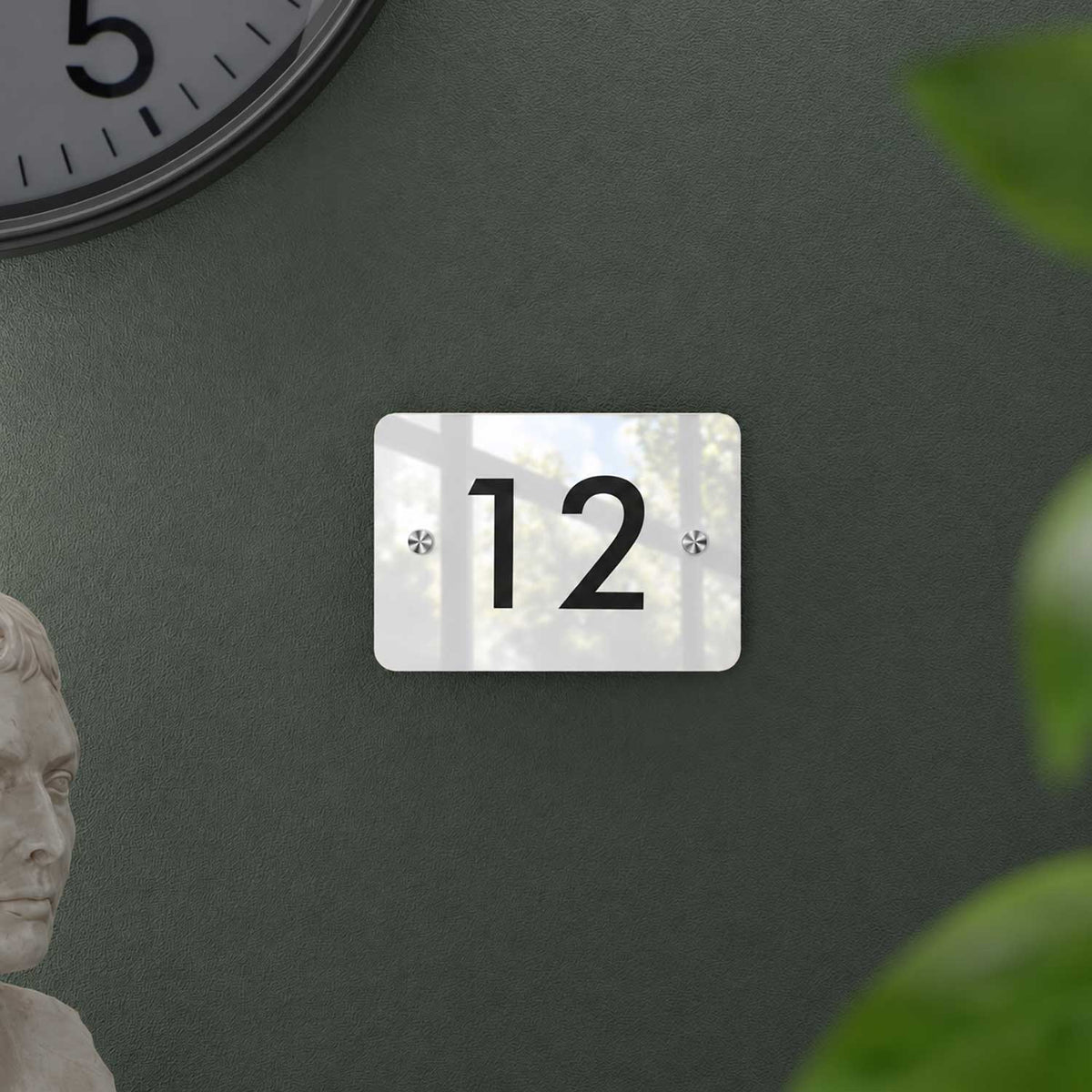 Futura (Glossy White) - Contemporary House Number/Name Sign