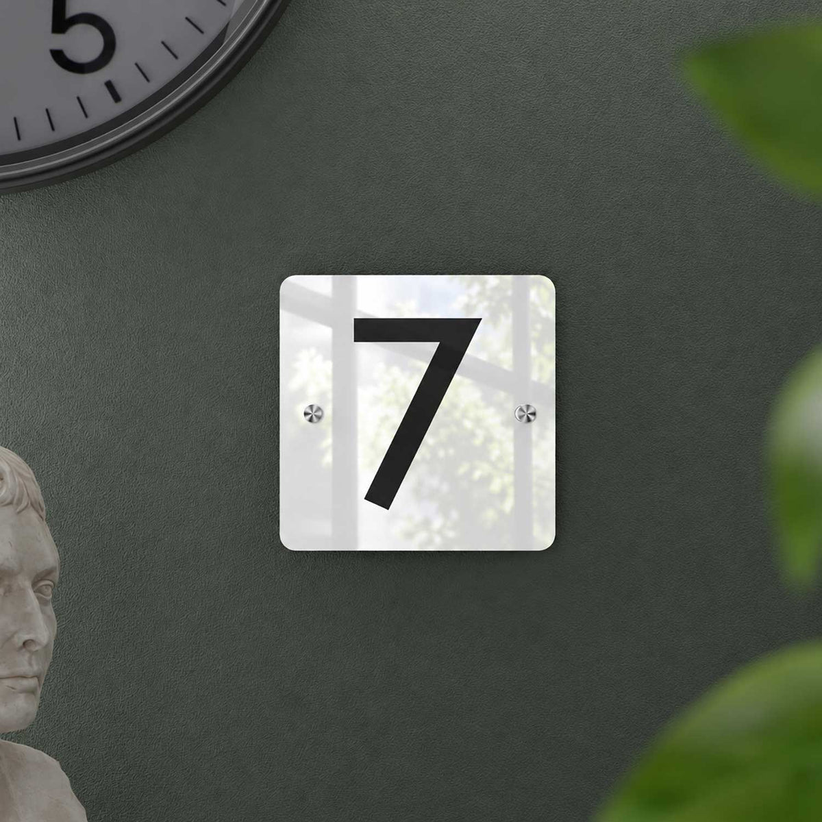 Futura (Glossy White) - Contemporary House Number/Name Sign