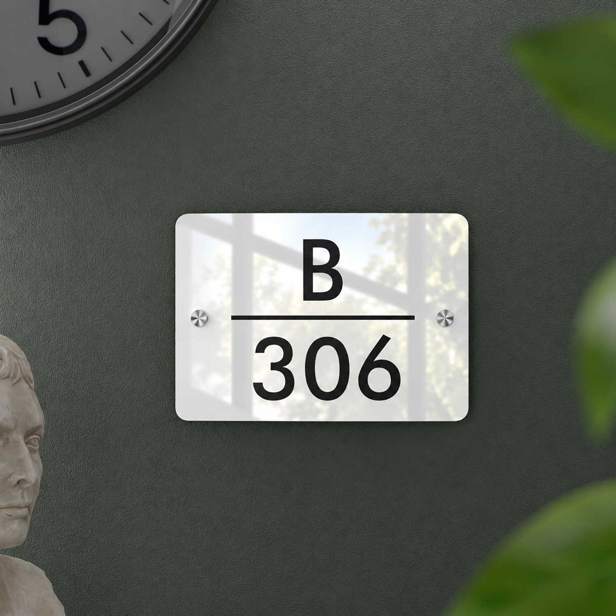 Futura (Glossy White) - Contemporary House Number/Name Sign