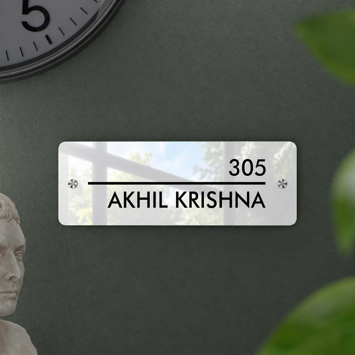 Futura (Glossy White) - Contemporary House Number/Name Sign