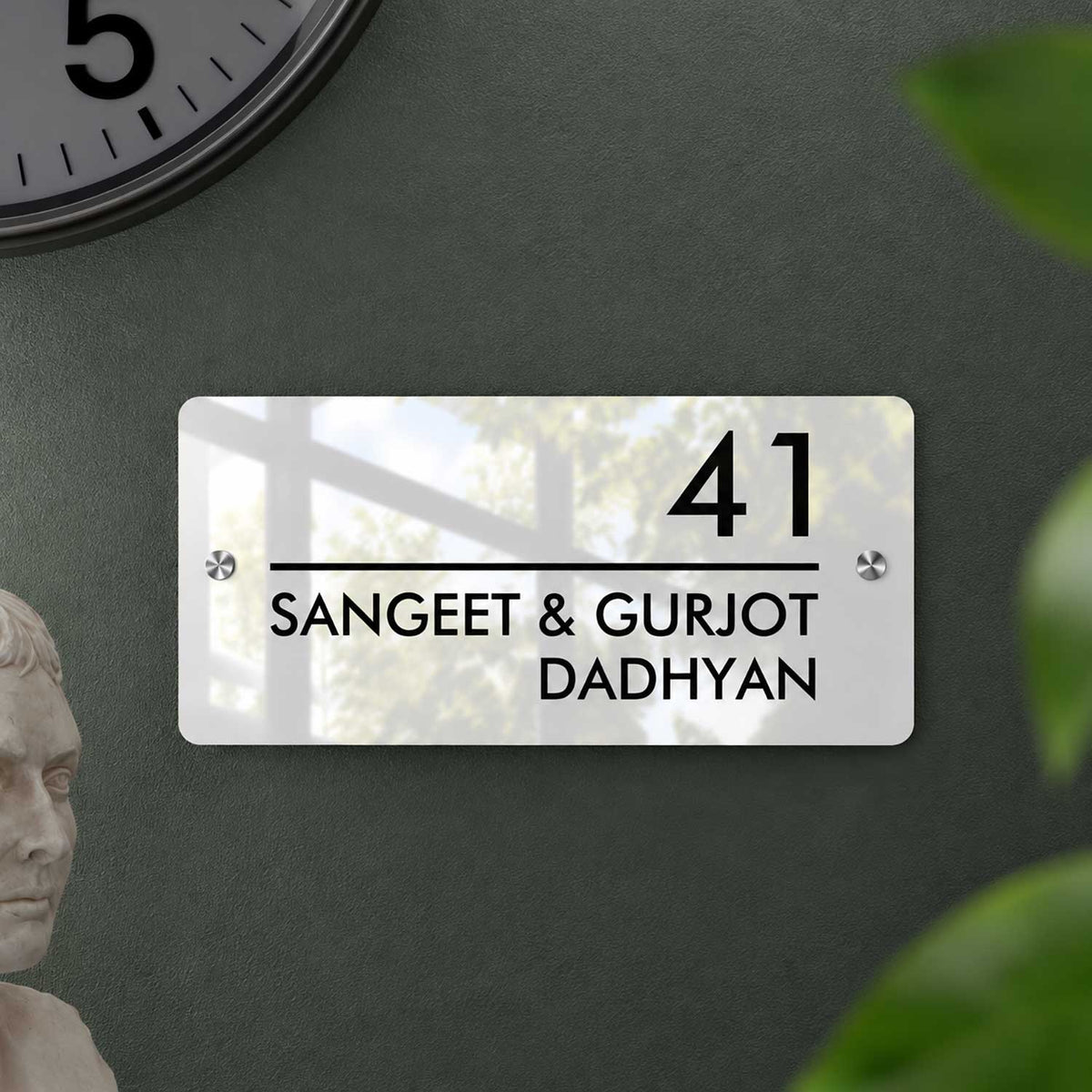 Futura (Glossy White) - Contemporary House Number/Name Sign