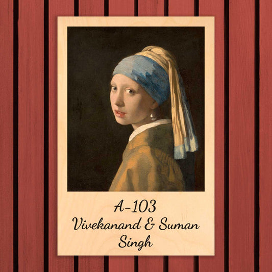 Girl with a Pearl Earring - Wooden Name Plate - Housenama