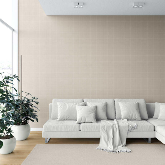 Glenloft Checks Wallpaper - Buttery Beige
