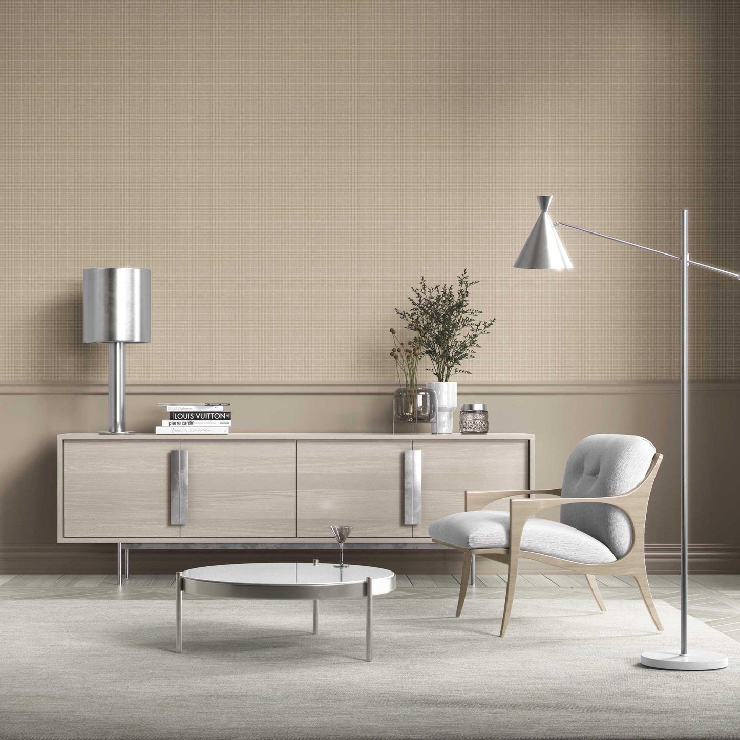 Glenloft Checks Wallpaper - Honeygrain Tan