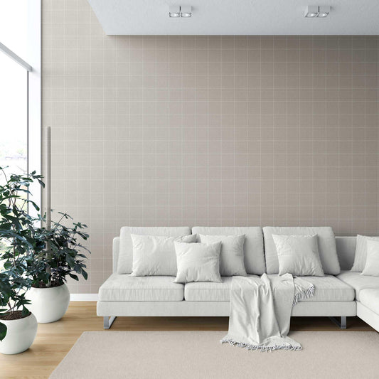 Glenloft Checks Wallpaper - Pebble Ash
