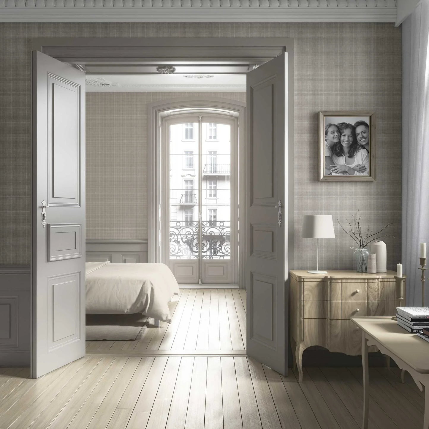 Glenloft Checks Wallpaper - Pebble Ash