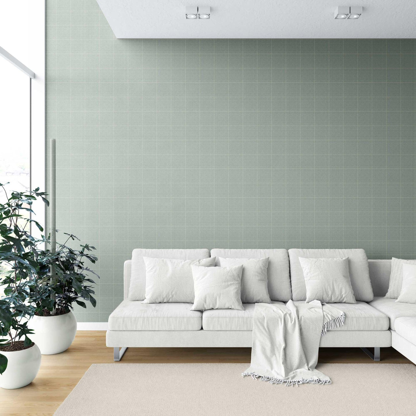 Glenloft Checks Wallpaper - Sage Green