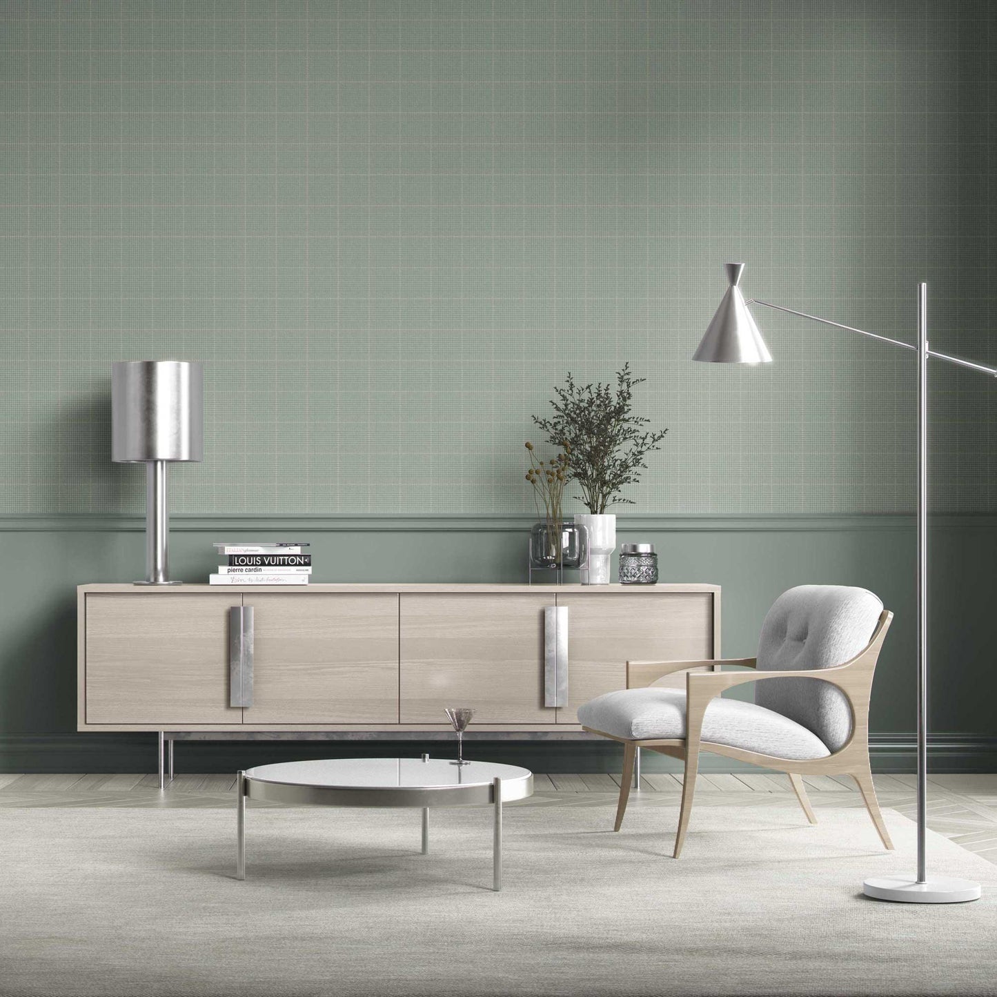 Glenloft Checks Wallpaper - Sage Green