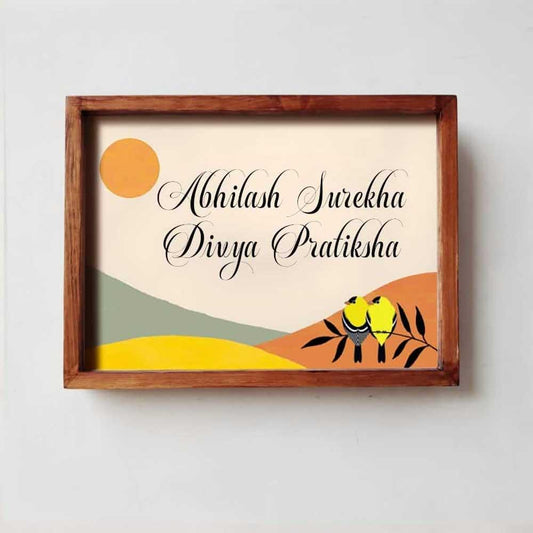 Hills - Handcrafted Framed Nameplate