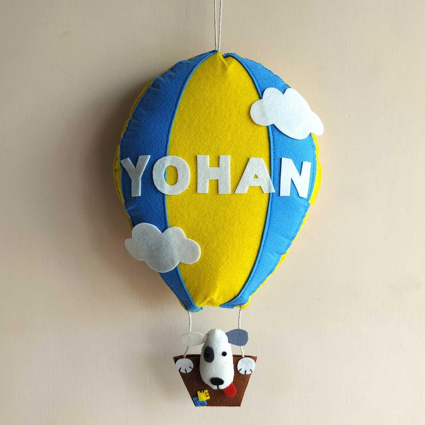 Hot Air Balloon Felt Name Hanging for Children - Housenama