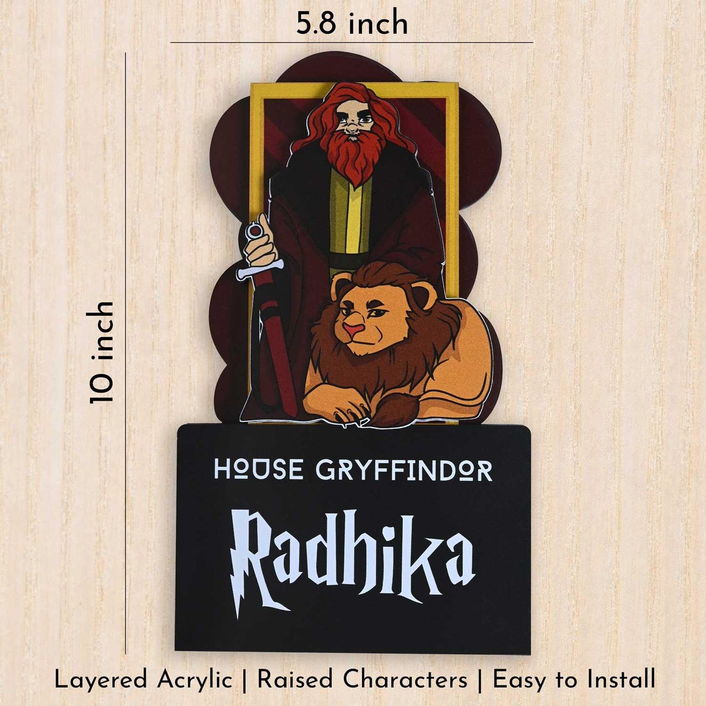House Gryffindor - Kids' Room Door Sign - Housenama