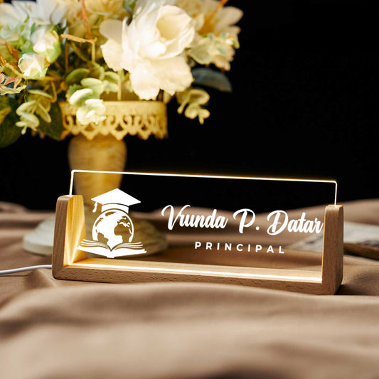 Illuminati Desk Nameplate for Teachers (includes LED Lighting)