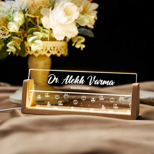 Illuminati Desk Nameplate for Radiologists (includes LED Lighting)