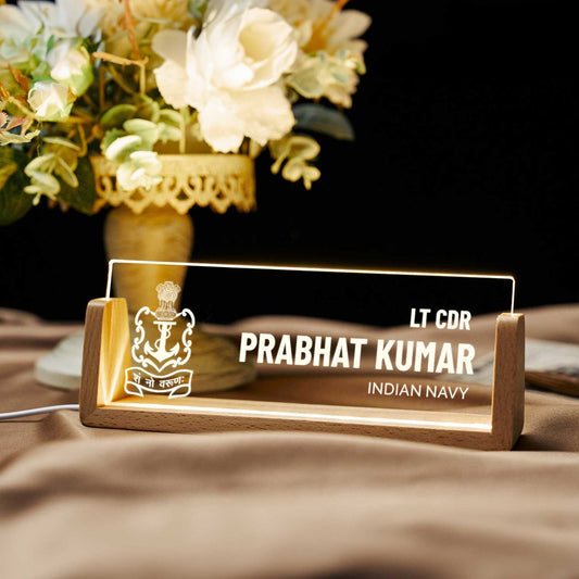 Illuminati Desk Nameplate for Navy (includes LED Lighting)