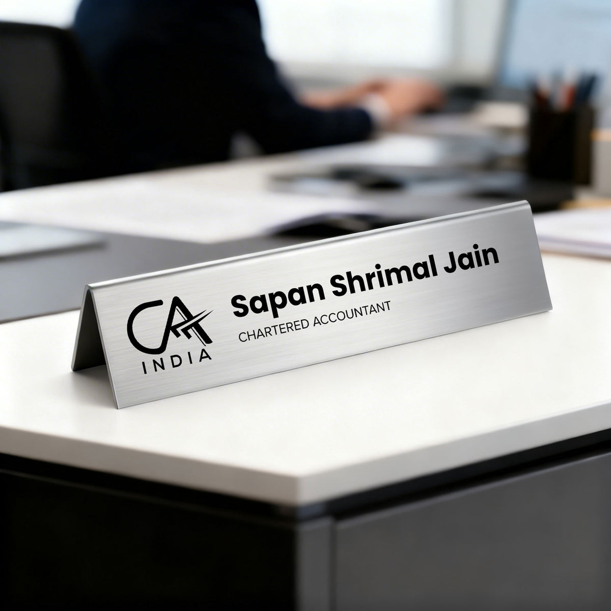 Insignia Desk Nameplate | Chartered Accountant Edition