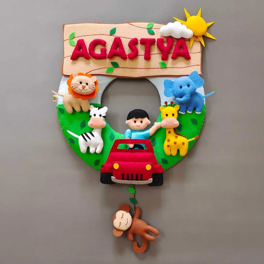 Personalized Felt Name Plate - Jungle Safari Theme