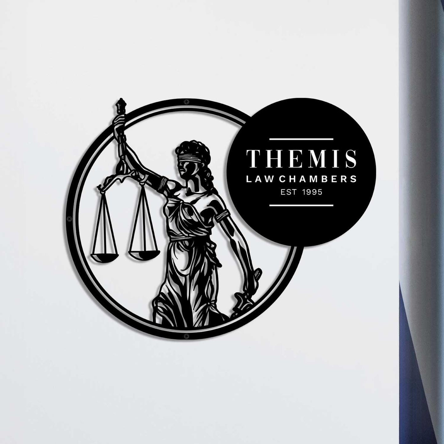 Lady Justice - Personalized Metal Name Plate for Law Firm Offices - Housenama